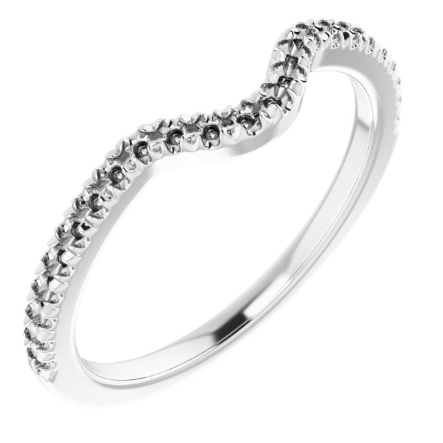 14K White 1/4 CTW Diamond French-Set Matching Band