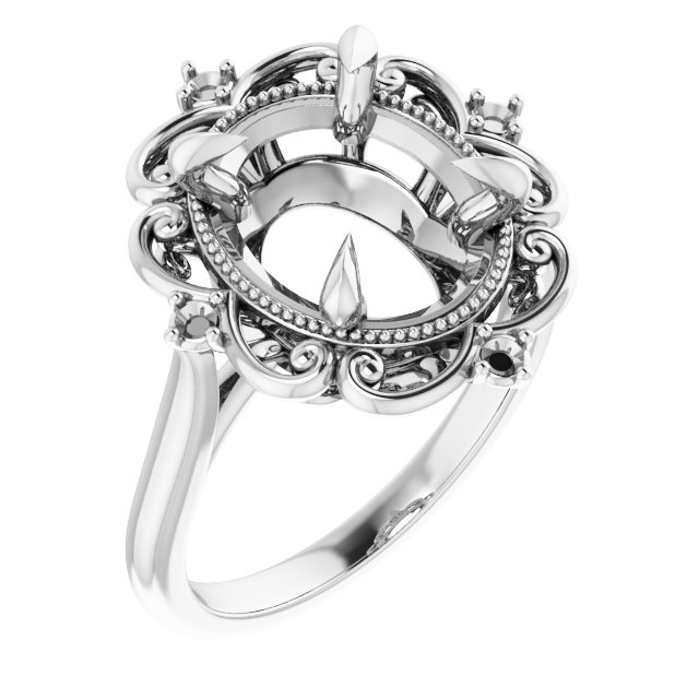 Accented Vintage-Inspired Engagement Ring