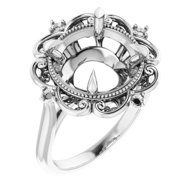 Accented Vintage-Inspired Engagement Ring