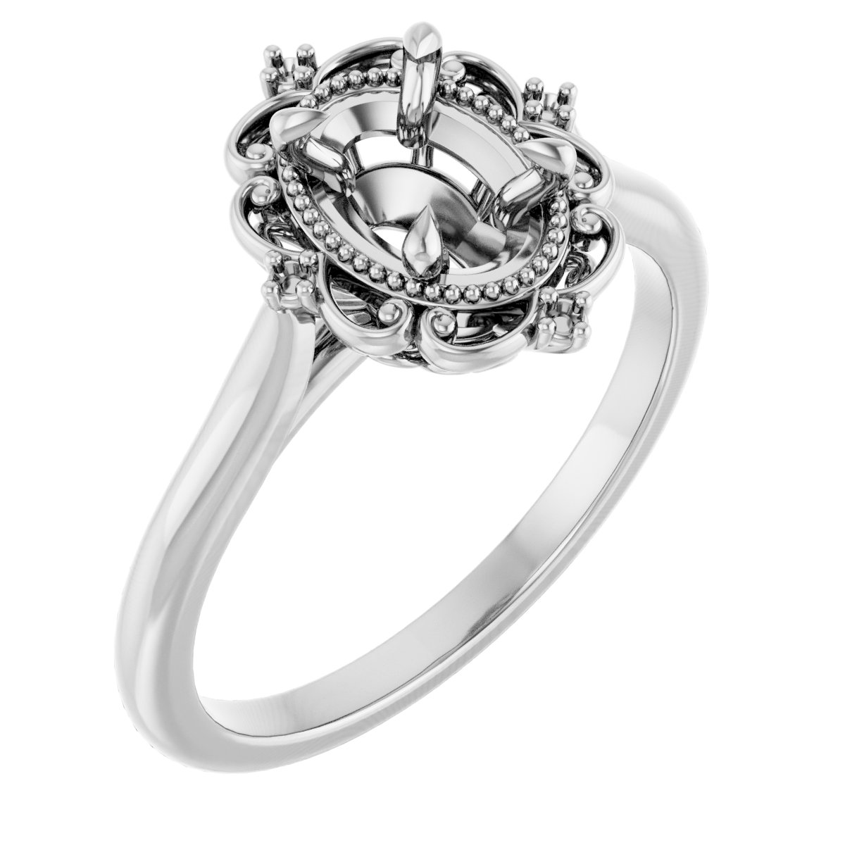 Accented Vintage-Inspired Engagement Ring