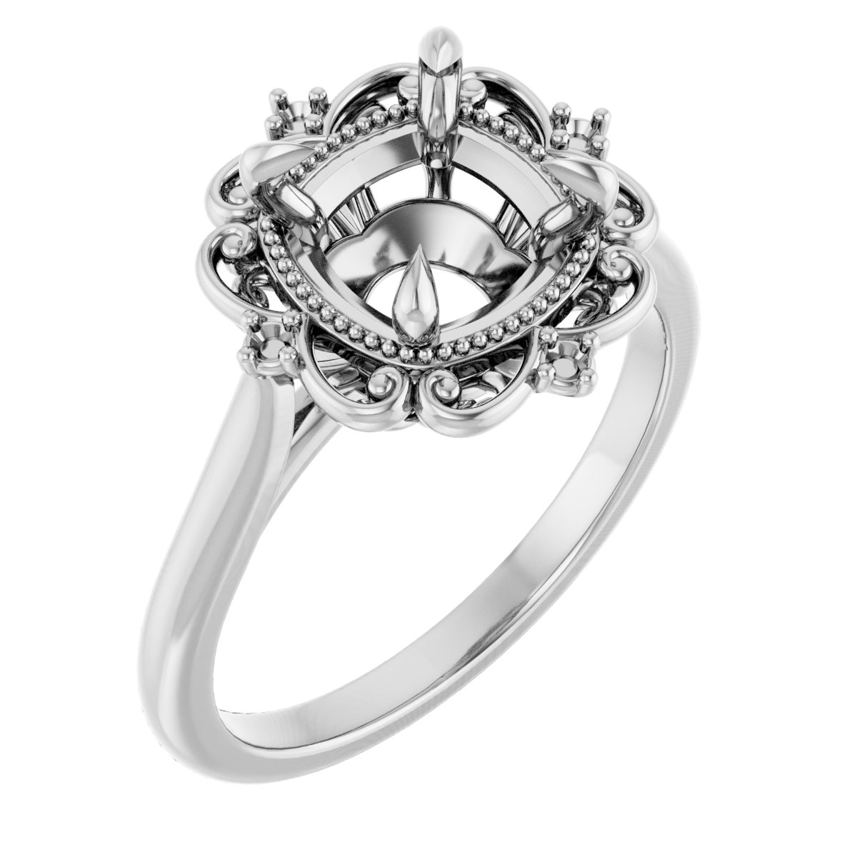Accented Vintage-Inspired Engagement Ring