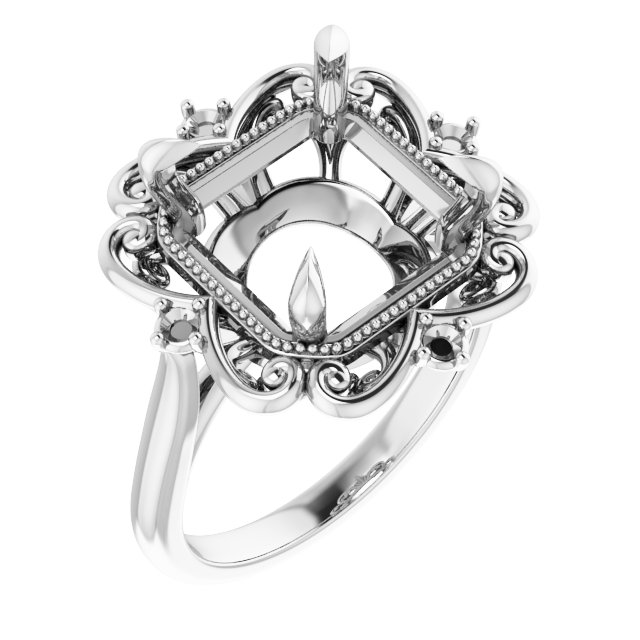 Accented Vintage-Inspired Engagement Ring