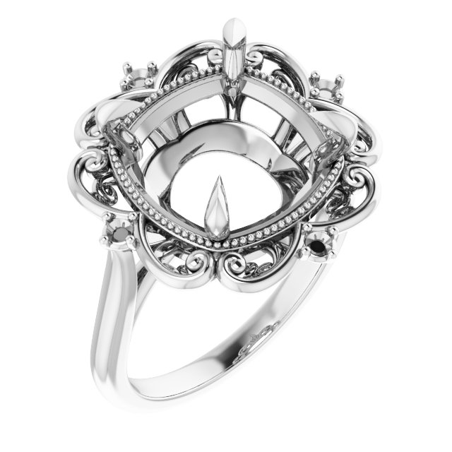 Accented Vintage-Inspired Engagement Ring