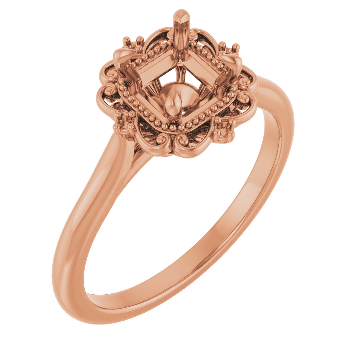 Accented Vintage-Inspired Engagement Ring