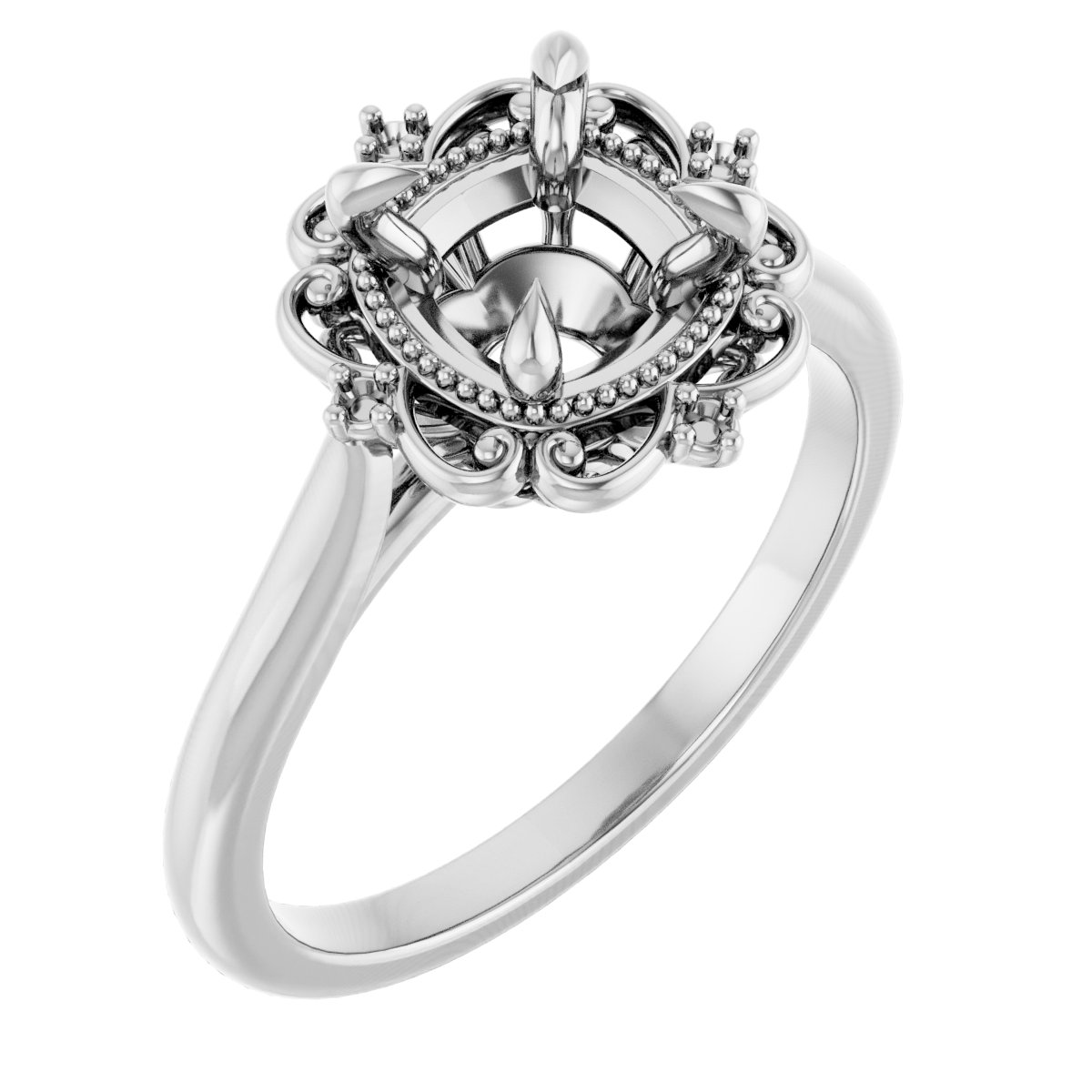 Accented Vintage-Inspired Engagement Ring