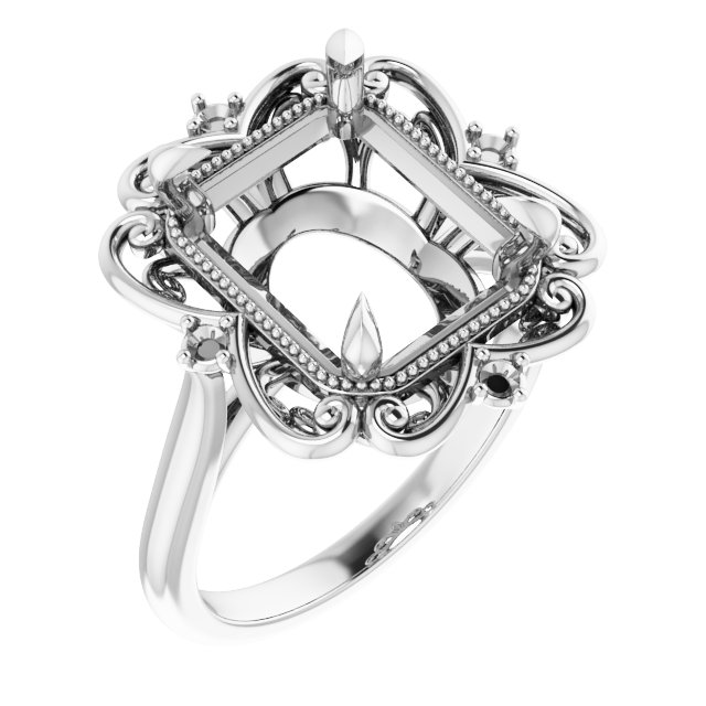 Accented Vintage-Inspired Engagement Ring