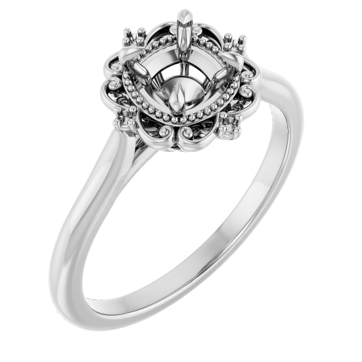 Accented Vintage-Inspired Engagement Ring