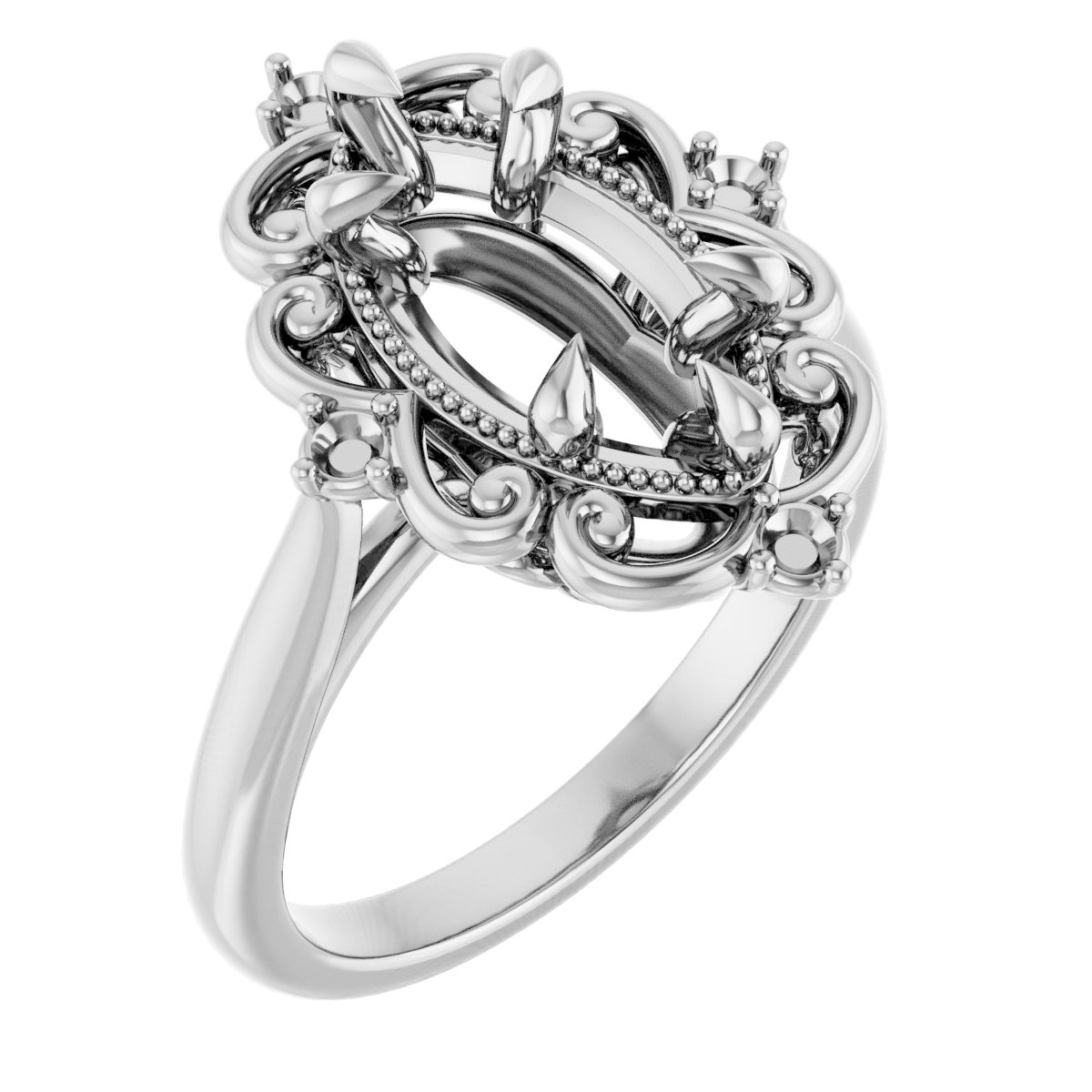 Accented Vintage-Inspired Engagement Ring
