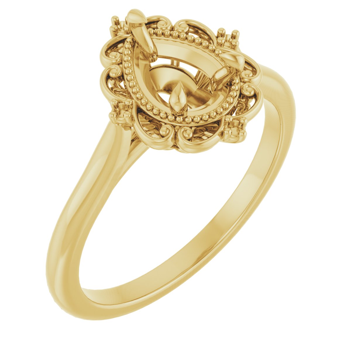 Accented Vintage-Inspired Engagement Ring