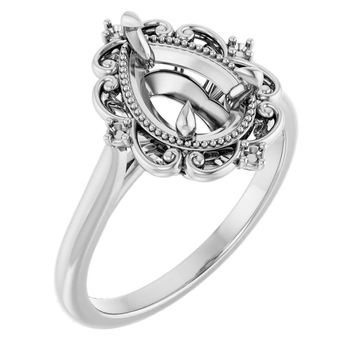 Accented Vintage-Inspired Engagement Ring