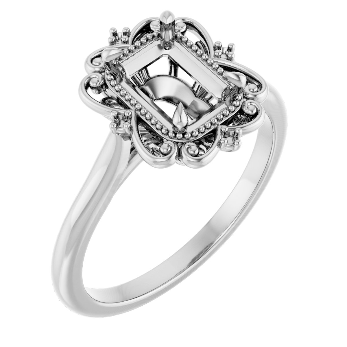 Accented Vintage-Inspired Engagement Ring