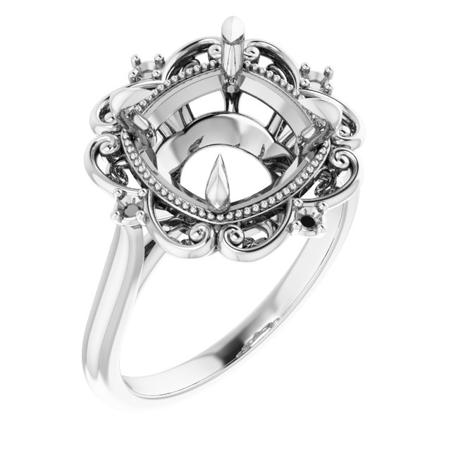 Accented Vintage-Inspired Engagement Ring