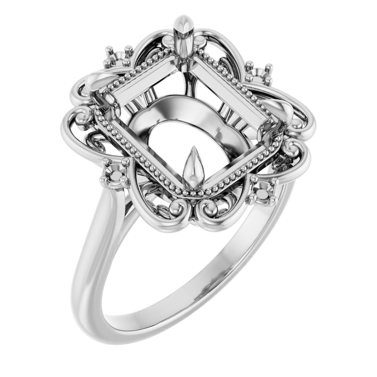 Accented Vintage-Inspired Engagement Ring