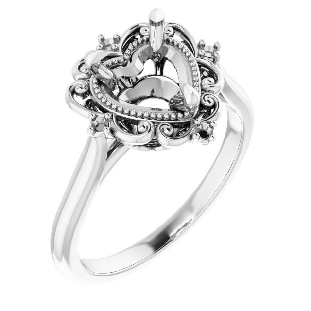 Accented Vintage-Inspired Engagement Ring