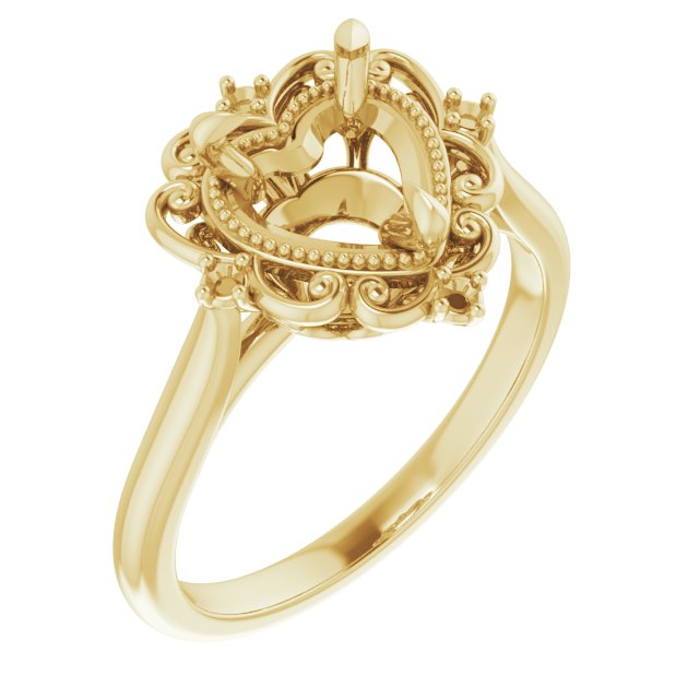 Accented Vintage-Inspired Engagement Ring