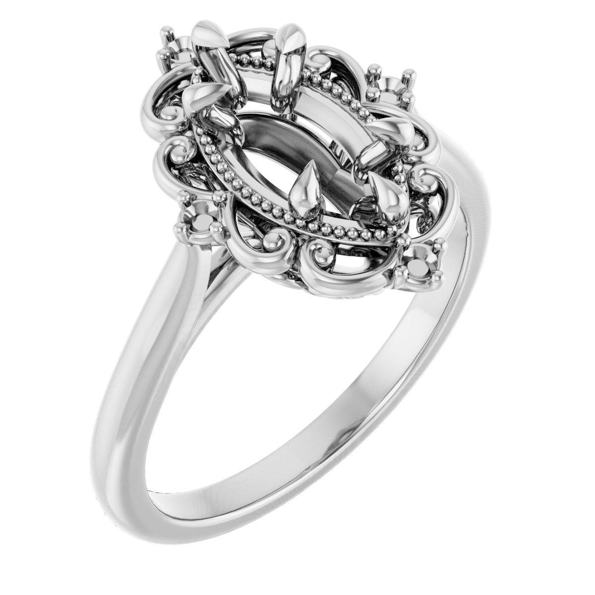Accented Vintage-Inspired Engagement Ring
