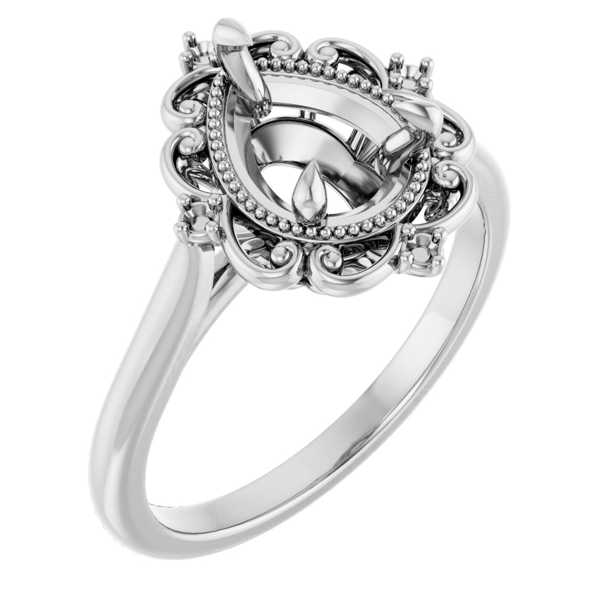 Accented Vintage-Inspired Engagement Ring