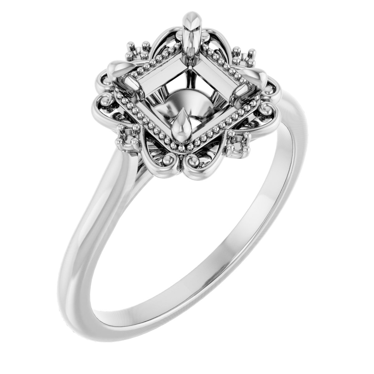 Accented Vintage-Inspired Engagement Ring