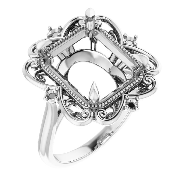 Accented Vintage-Inspired Engagement Ring