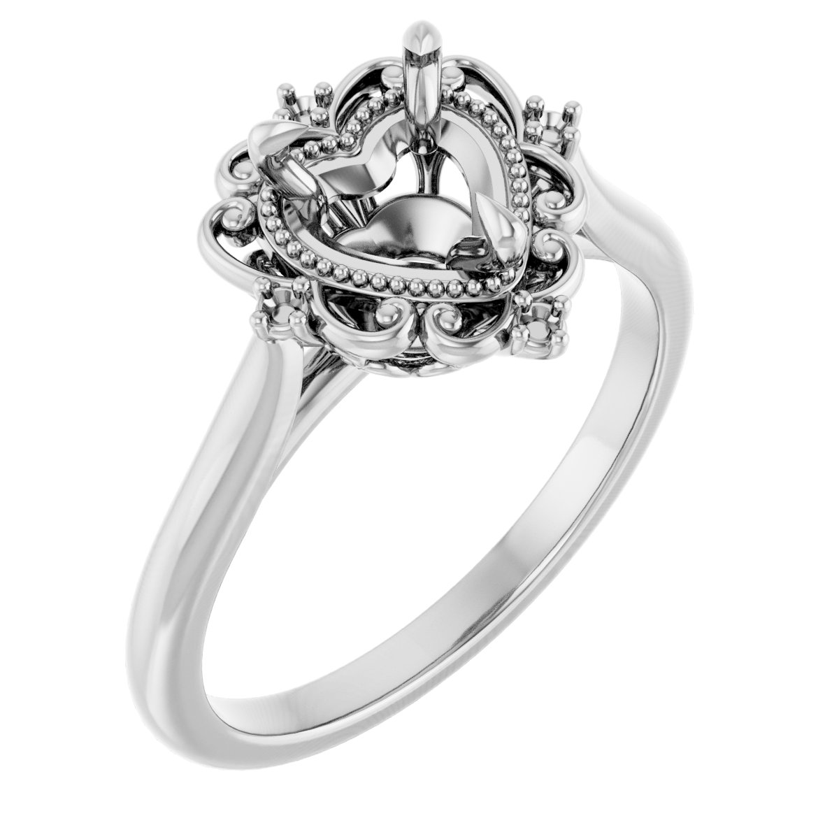 Accented Vintage-Inspired Engagement Ring