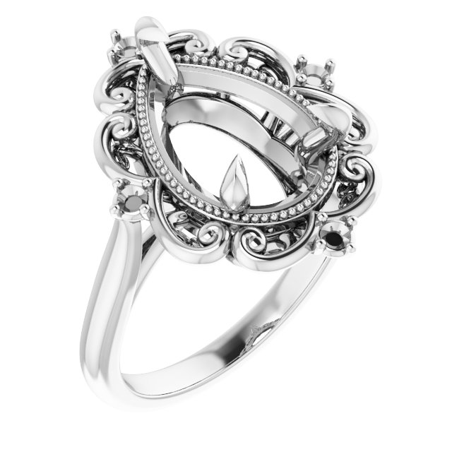Accented Vintage-Inspired Engagement Ring