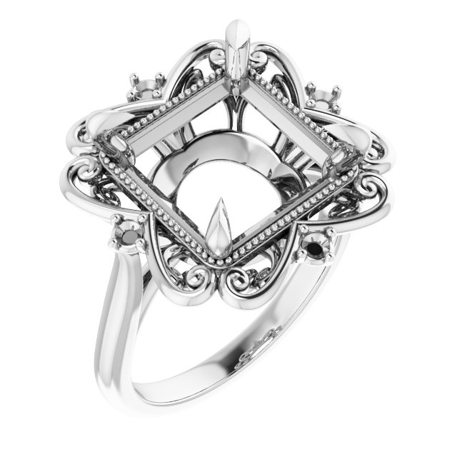 Accented Vintage-Inspired Engagement Ring