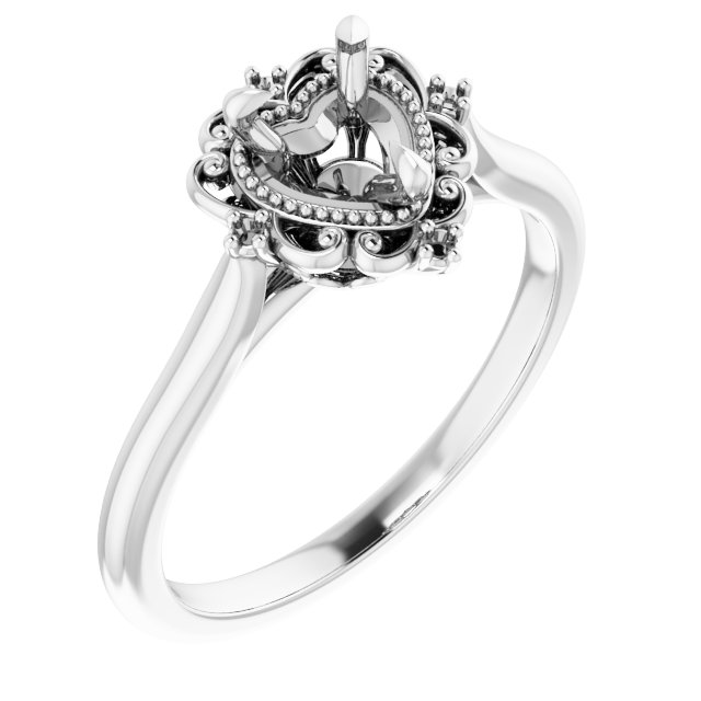 Accented Vintage-Inspired Engagement Ring