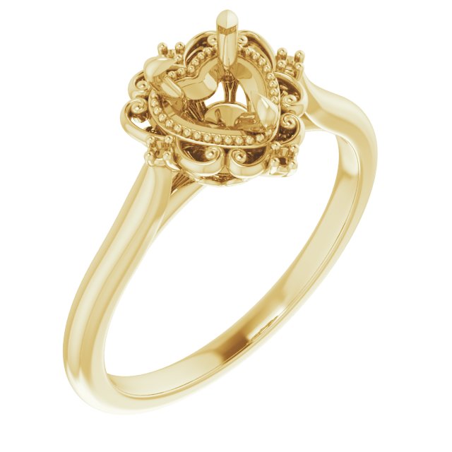 Accented Vintage-Inspired Engagement Ring