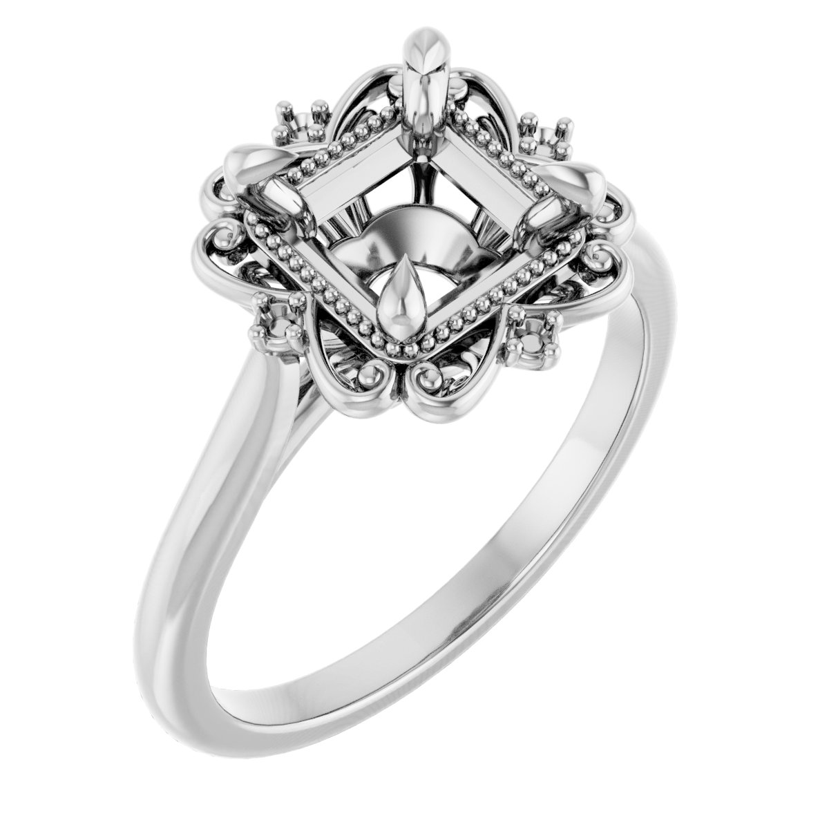 Accented Vintage-Inspired Engagement Ring