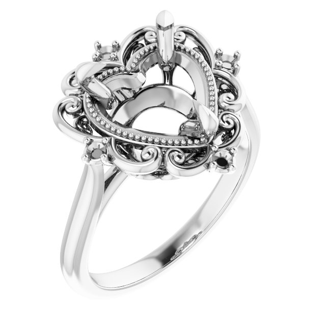 Accented Vintage-Inspired Engagement Ring