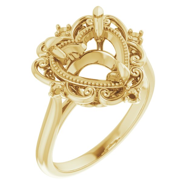 Accented Vintage-Inspired Engagement Ring