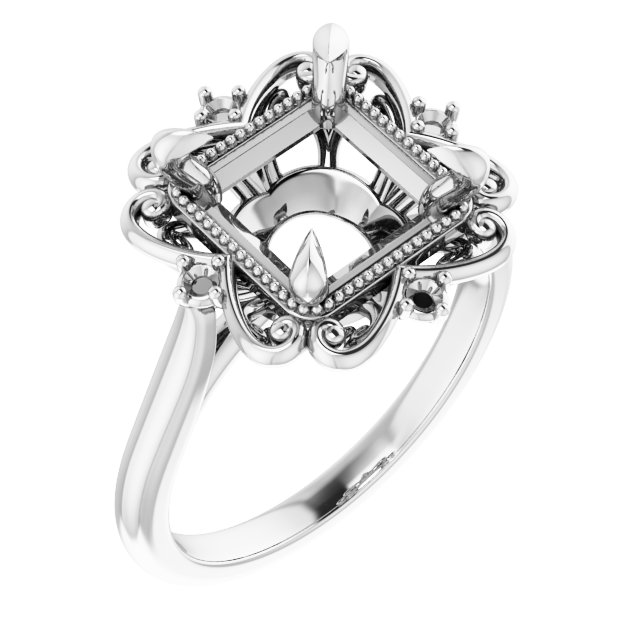 Accented Vintage-Inspired Engagement Ring