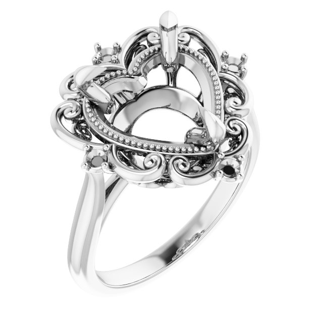 Accented Vintage-Inspired Engagement Ring