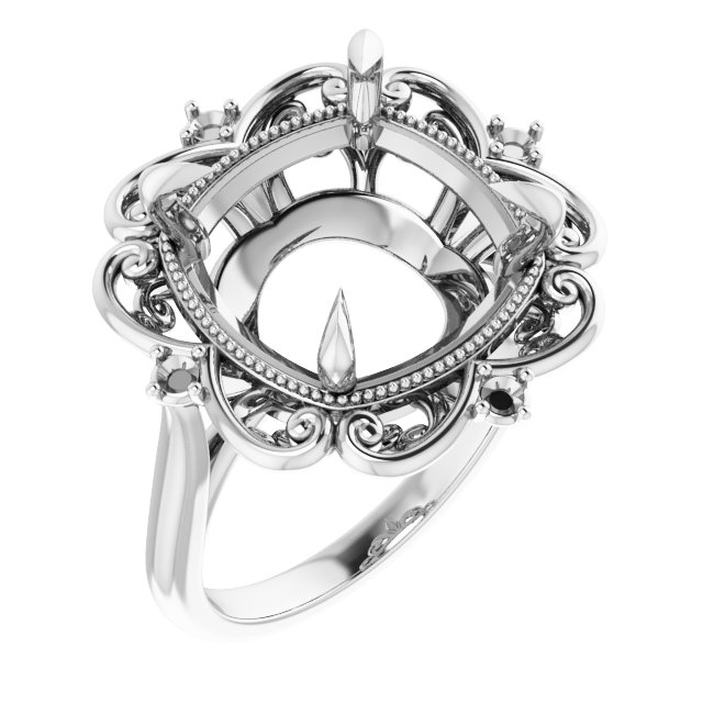 Accented Vintage-Inspired Engagement Ring