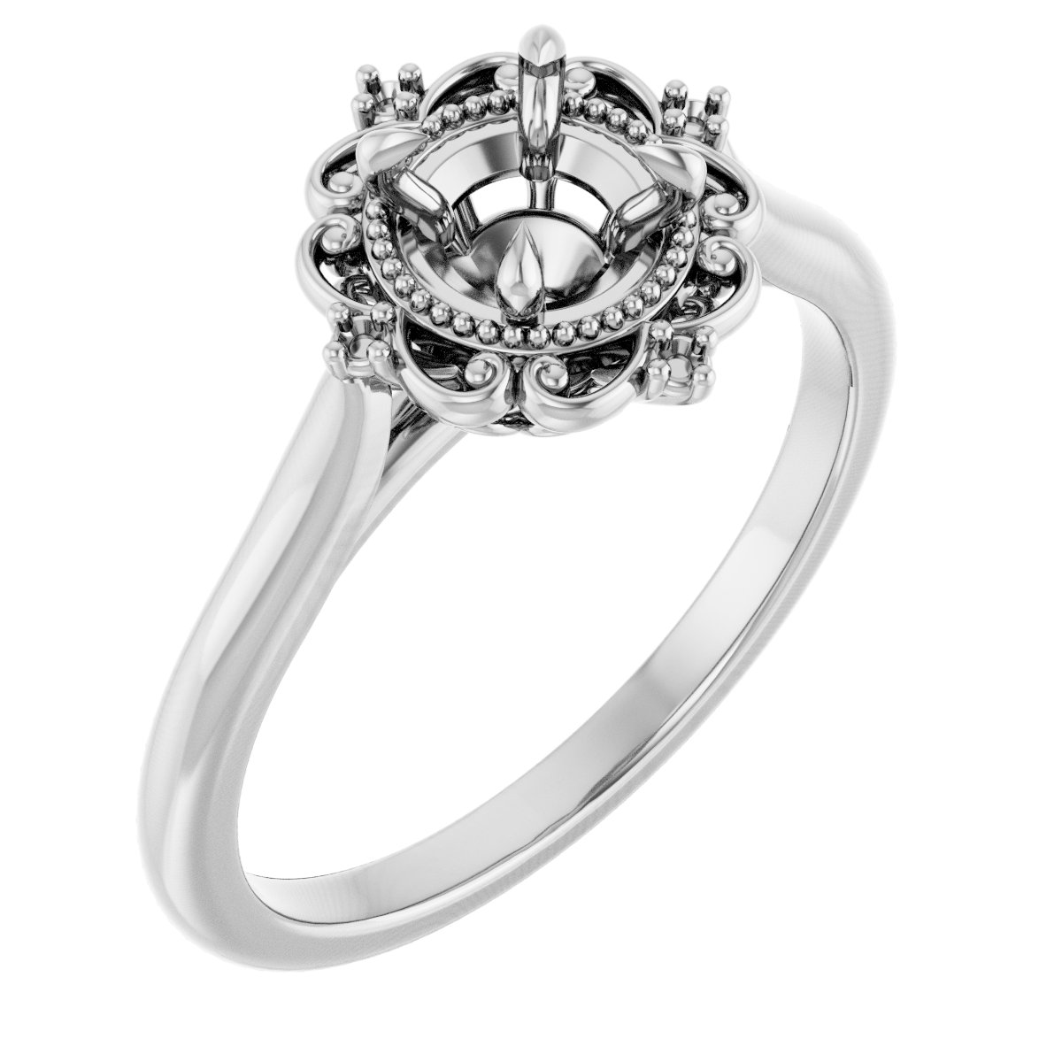 Accented Vintage-Inspired Engagement Ring