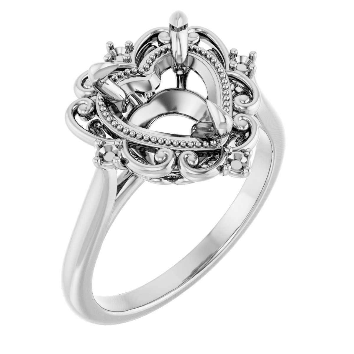 Accented Vintage-Inspired Engagement Ring