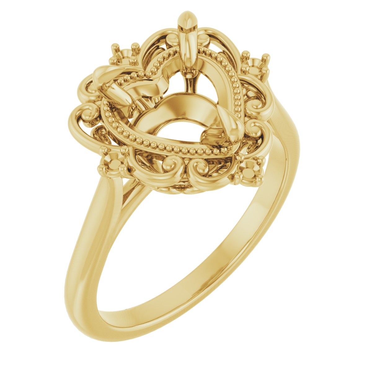 Accented Vintage-Inspired Engagement Ring
