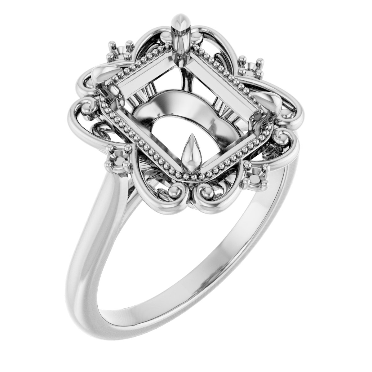 Accented Vintage-Inspired Engagement Ring