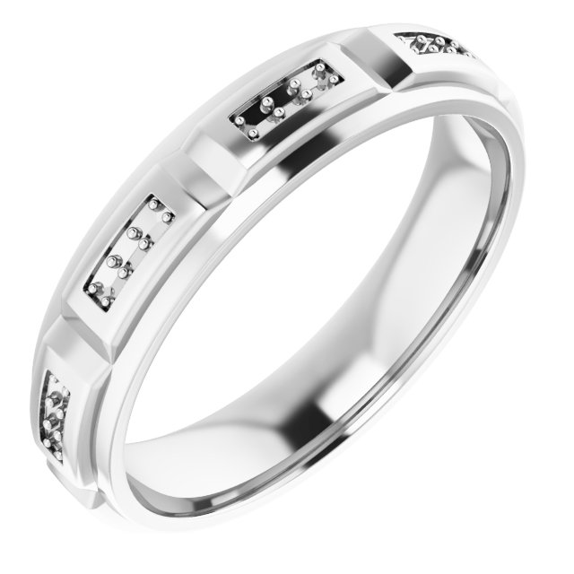 10K White 1 mm Round Mens Band Mounting