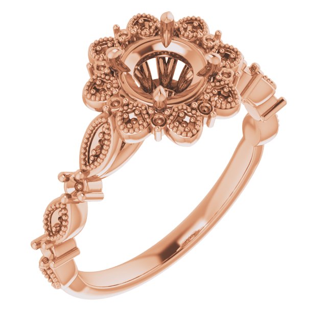 Halo-Style Floral Engagement Ring