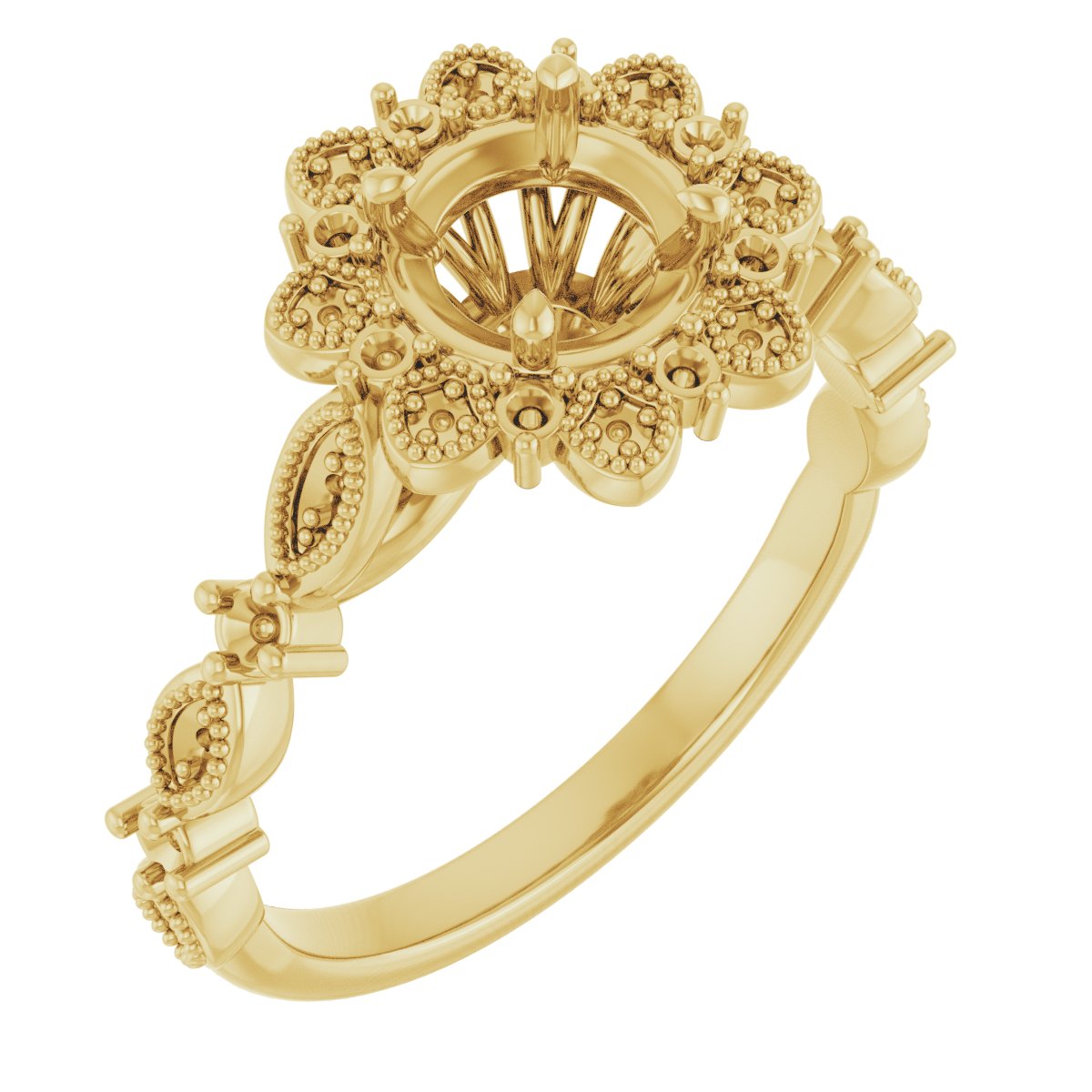 Halo-Style Floral Engagement Ring