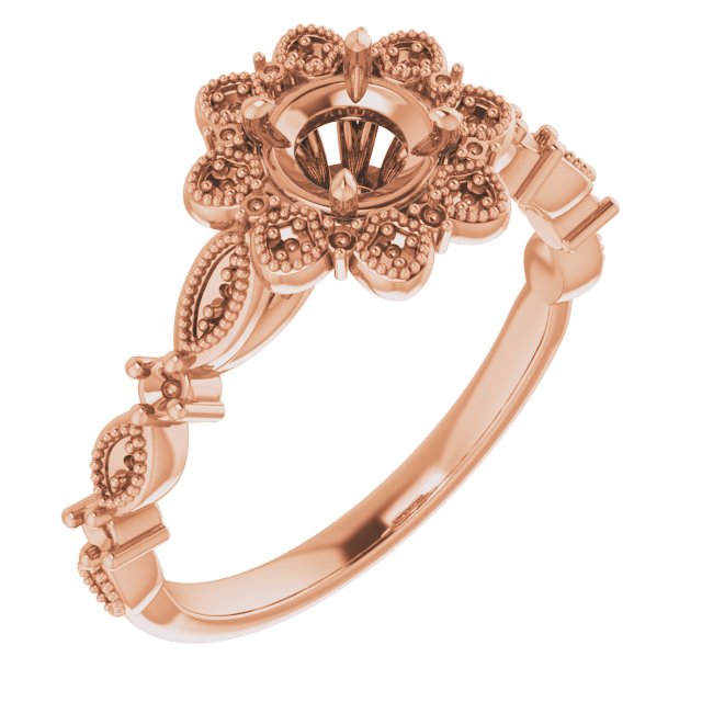 Halo-Style Floral Engagement Ring