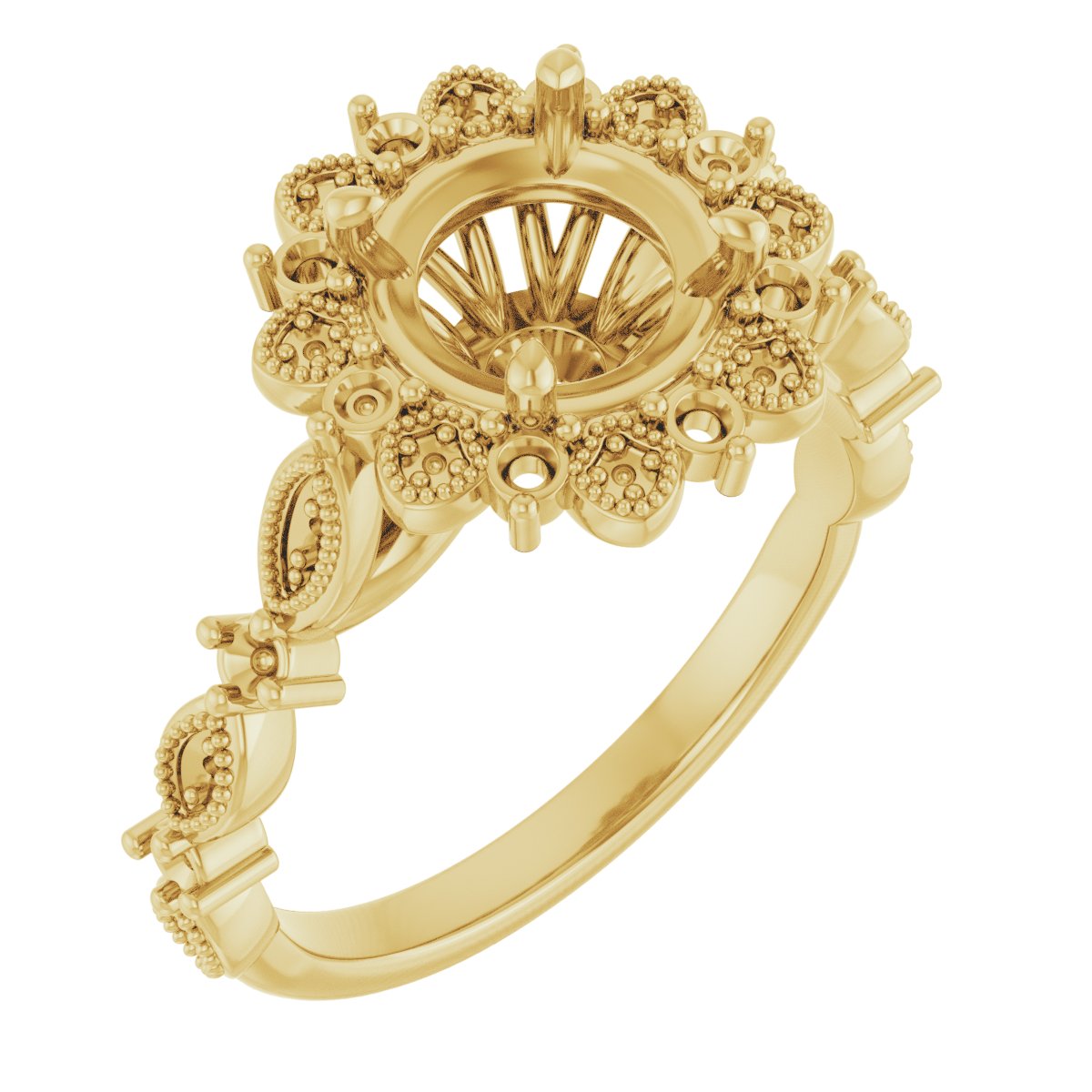 Halo-Style Floral Engagement Ring