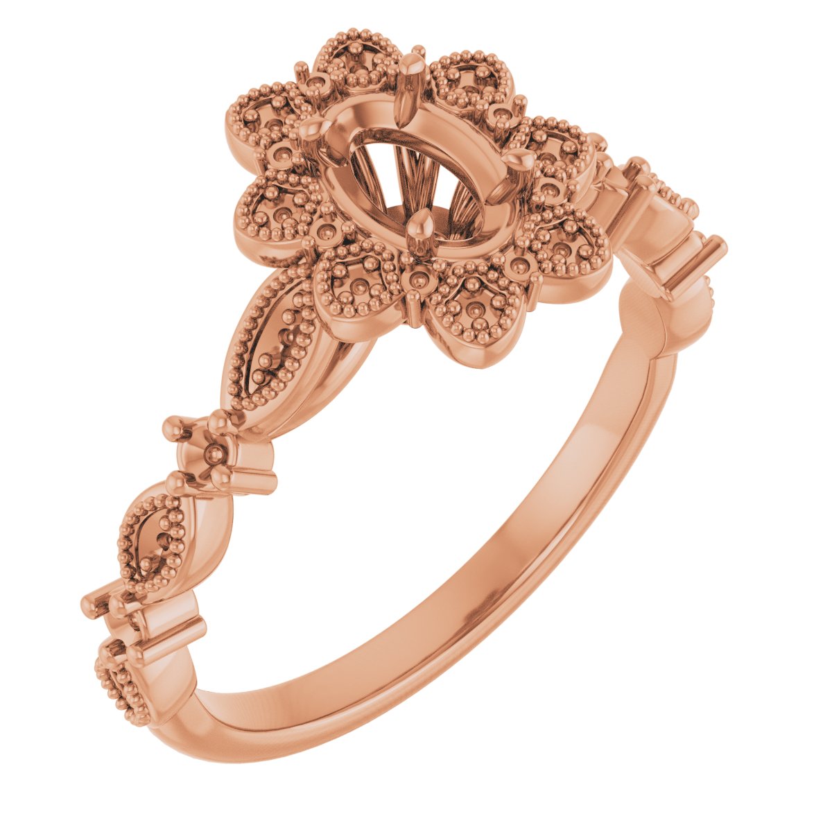 Halo-Style Floral Engagement Ring