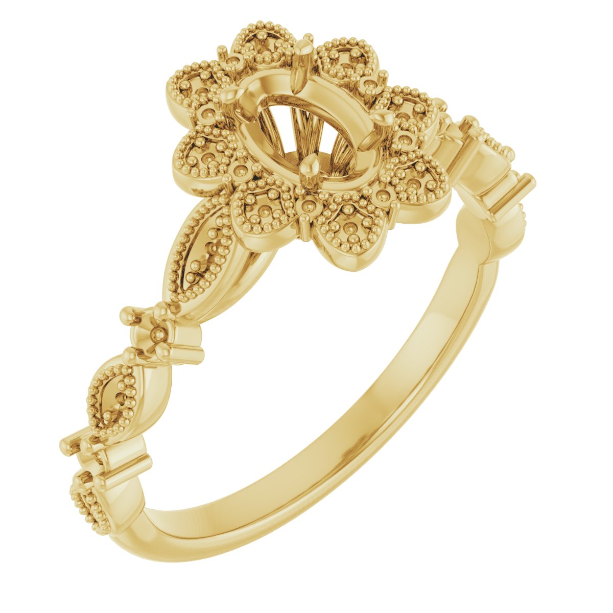 Halo-Style Floral Engagement Ring