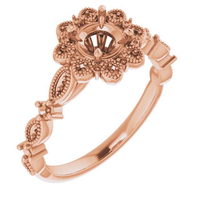 Halo-Style Floral Engagement Ring