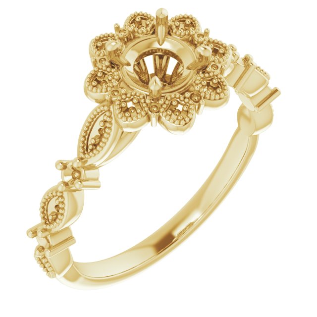 Halo-Style Floral Engagement Ring