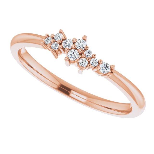 14K Rose .08 CTW Diamond Stackable Cluster Ring 