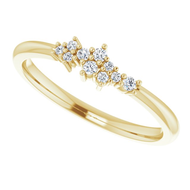 14K Yellow .08 CTW Diamond Stackable Cluster Ring 