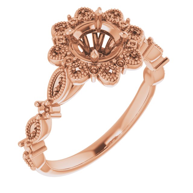 Halo-Style Floral Engagement Ring